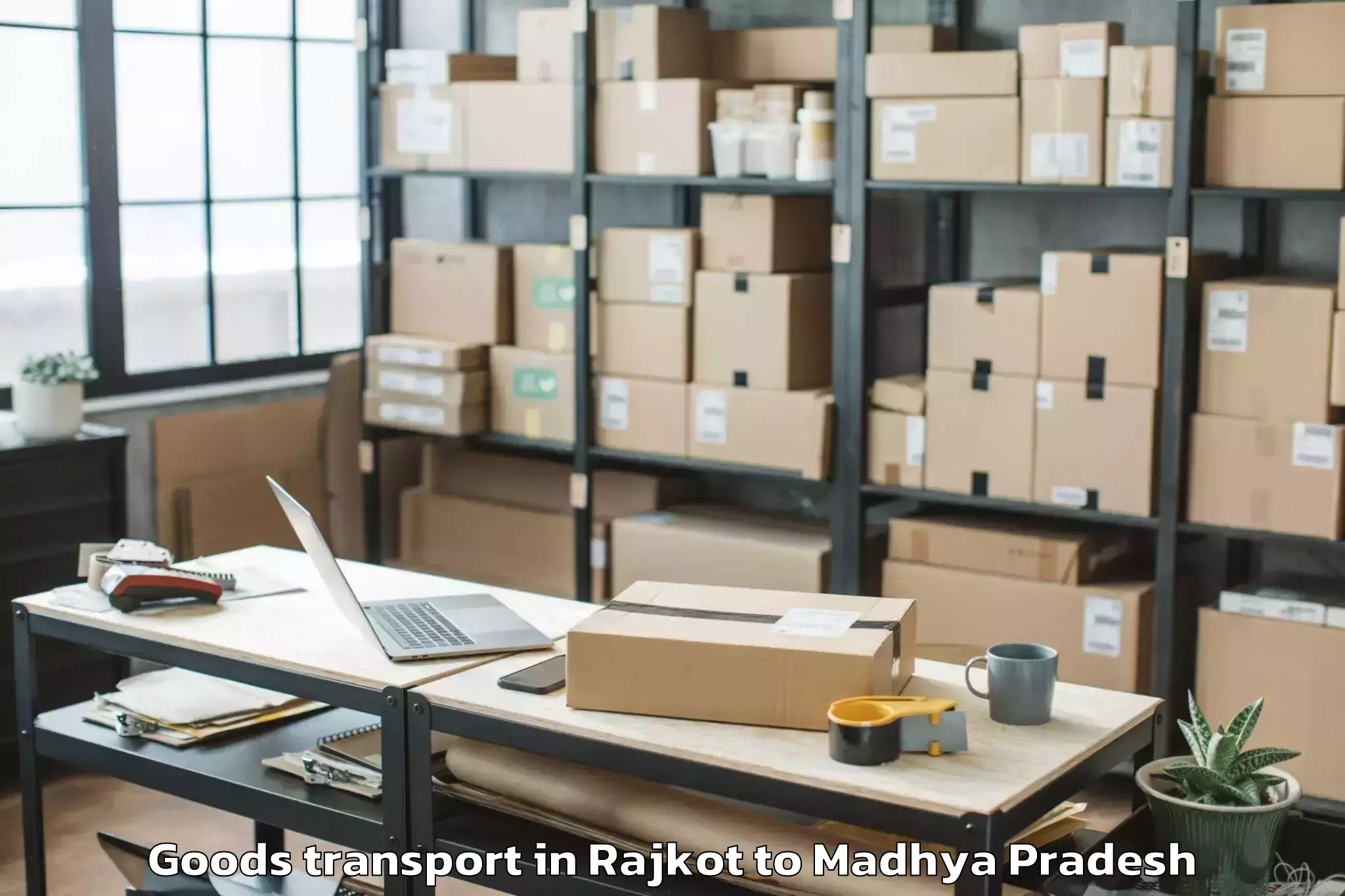 Easy Rajkot to Jhabua Goods Transport Booking